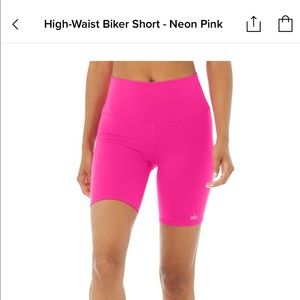 Alo high-waisted biker shorts in neon pink